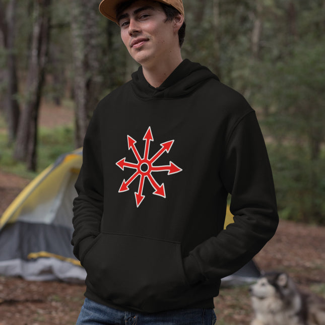 Symbol of Chaos Star Symbol Hoodie | Graphic Unisex Pullover Fleece Design