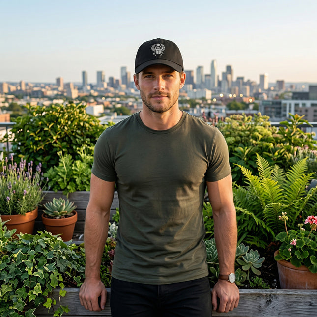 Khepri Scarab Beetle With Sun Embroidered Dad Hat | Egyptian Symbol Cap