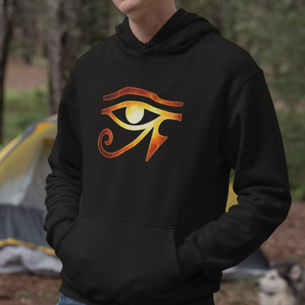 Eye of Ra Fiery Hoodie | Ancient Egyptian Sun God Pullover Hoodie