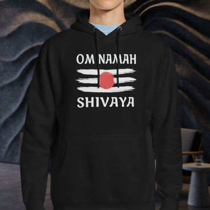 Om Namah Shivaya mantra tripundra hoodie pullover for Shiva devotees.