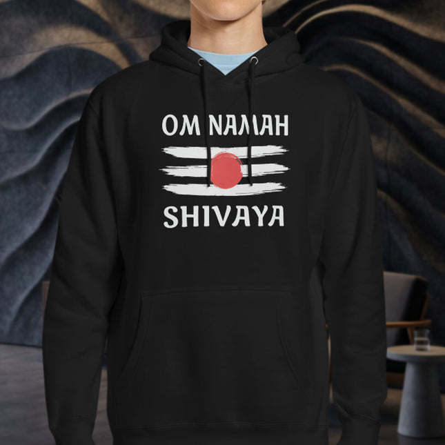 Om Namah Shivaya Tripundra Hoodie | Shiva Devotional Mantra Unisex Pullover