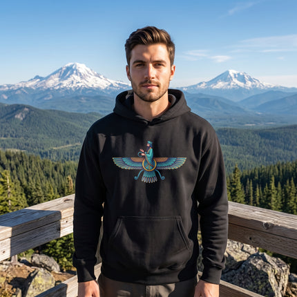Persian Faravahar Hoodie - Zoroastrian Symbol Spiritual Art