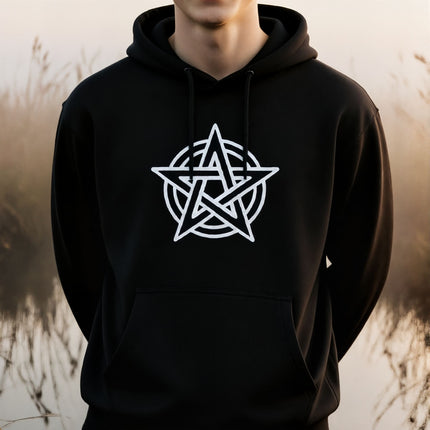 Pentagram Outline Hoodie | Pentacle Pagan Witchcraft Unisex Pullover V1