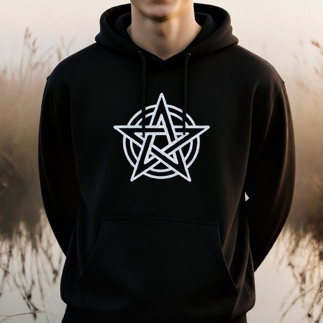 Pentagram Outline Hoodie | Pentacle Pagan Witchcraft Unisex Pullover V1