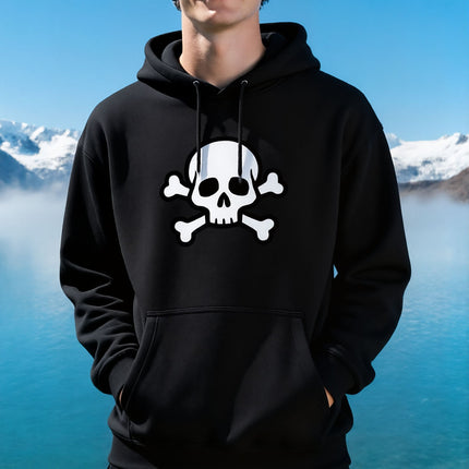 Skull & Crossbones Hoodie | Pirate Jolly Roger Graphic Unisex Pullover V1