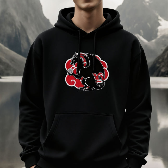 Dragon & Red Cloud Hoodie | Chinese Style Graphic Unisex Pullover V2
