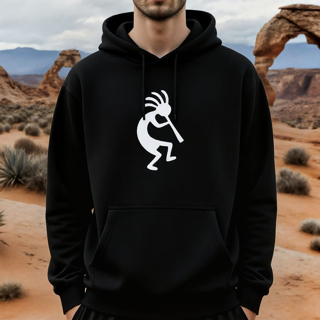 Kokopelli Flute Player Hoodie | Native American Unisex Pullover V1