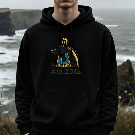 Anubis Hoodie | Ancient Egyptian God Text & Graphic Unisex Pullover V1