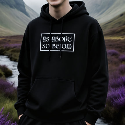 As Above So Below Text Hoodie | Pagan Witchcraft Unisex Pullover V1
