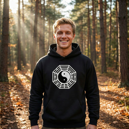 Bagua Yin Yang Hoodie | Taoist I Ching Graphic Pullover | Trigram Sweatshirt V1