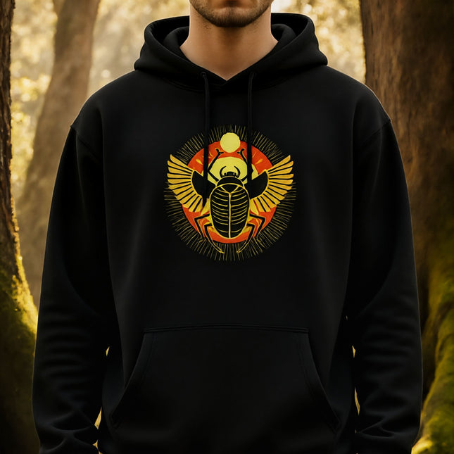 Egyptian Khepri Scarab Hoodie with Wings | Ancient Egypt Unisex Pullover V2