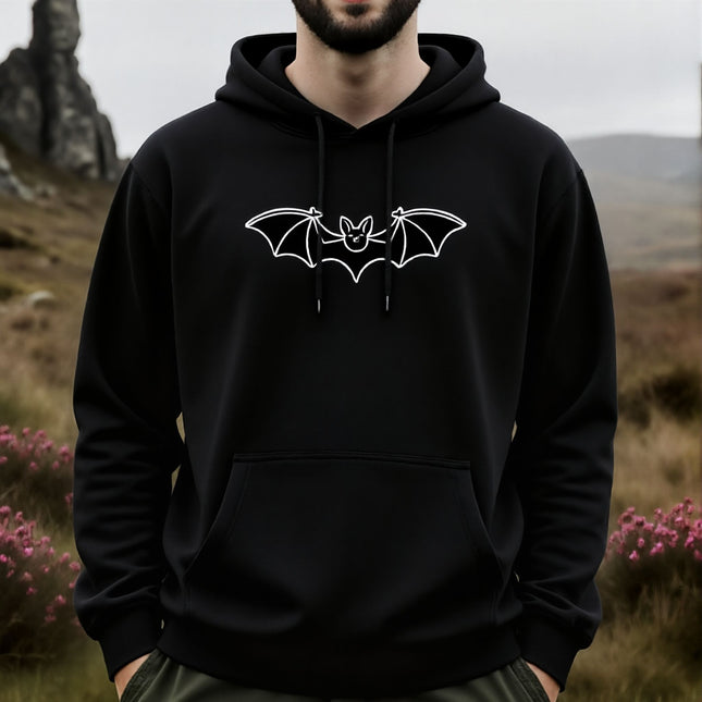 Spooky Flying Bat Hoodie | Unisex Gothic Pullover V1