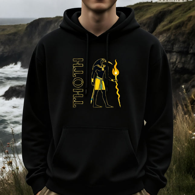 Thoth Hoodie & Flaming Staff Hoodie | Ancient Egyptian God Unisex Pullover V2