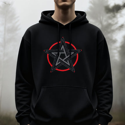 Pentagram Hoodie | Gothic Pentacle Design Unisex Pullover V6