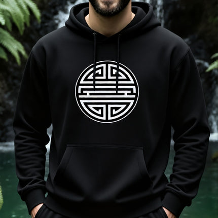 Chinese Shou Longevity Symbol Hoodie | Unisex Graphic Pullover V1
