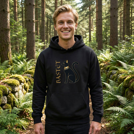 Bastet Cat Hoodie | Egyptian Goddess Graphic and Text Unisex Pullover V1