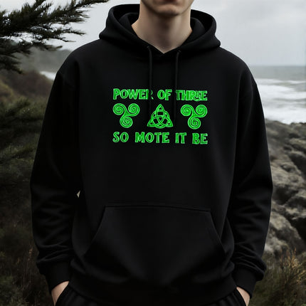 Power of Three So Mote It Be Triskelion Triquetra Hoodie | Pagan Witchy V1