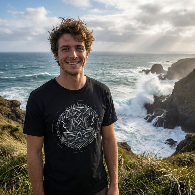 Mjolnir Viking Hammer T-Shirt | Norse Mythology Tee | V4