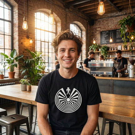 Man in the Maze Labyrinth T-Shirt | I'itoi Native American Unisex Tee V1