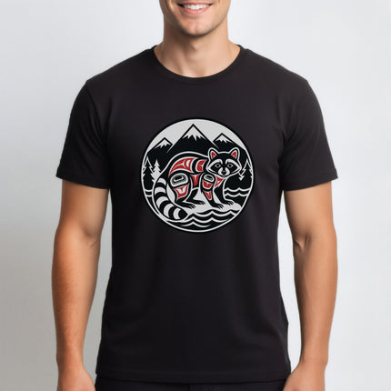 Raccoon Formline Art T-Shirt | Indigenous PNW Wildlife Tee | Raccoon