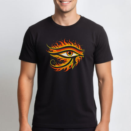 Eye of Ra Fire T-Shirt | Ancient Egyptian God Symbolic Tee | V2