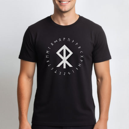 Norse Courage Bind Rune Viking T-Shirt | Runic Circle Unisex Tee | V1