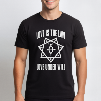 Star of Babalon Unicursal Hexagram T-Shirt | Thelema Love Is The Law Tee | 2