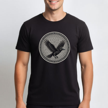 Norse Raven T-Shirt | Flying Viking Bird Tee | V12