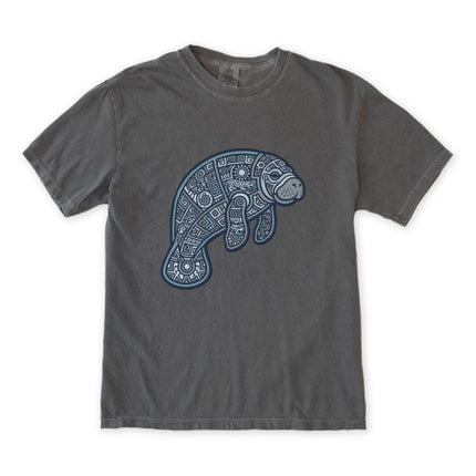 Mayan Manatee Geometric T-Shirt | Tribal Ocean Animal Unisex Unisex Tee