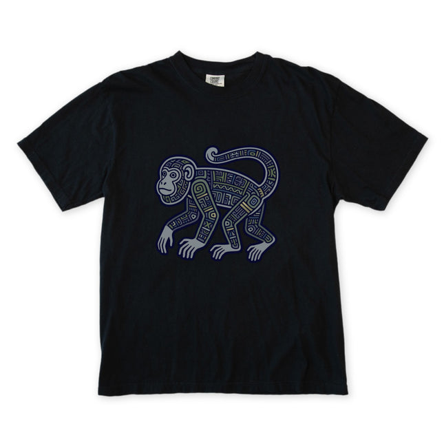 Mayan Monkey T-Shirt | Tribal Geometric Symbol Ancient Art Unisex Tee Shirt