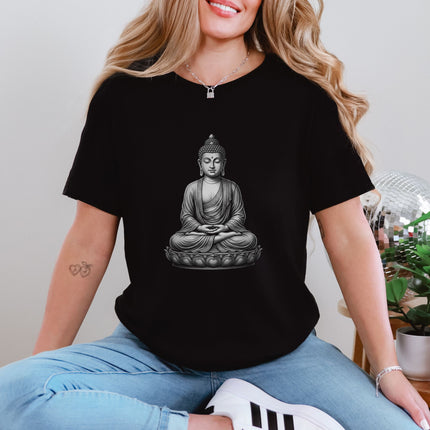 Meditating Buddha Lotus T-Shirt | Zen Spiritual Buddhist Graphic Tee Shirt