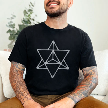 Merkaba Symbol T-Shirt | Sacred Geometry Star Tetrahedron Unisex Tee Shirt