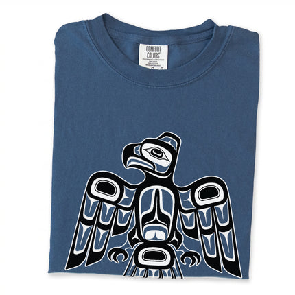 Red and white formline raven design long sleeve t-shirt.