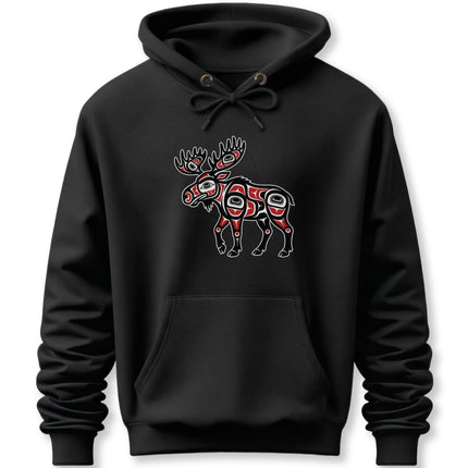 Moose Indigenous Art Hoodie | Northwest Coast Tribal Graphic Hoodie