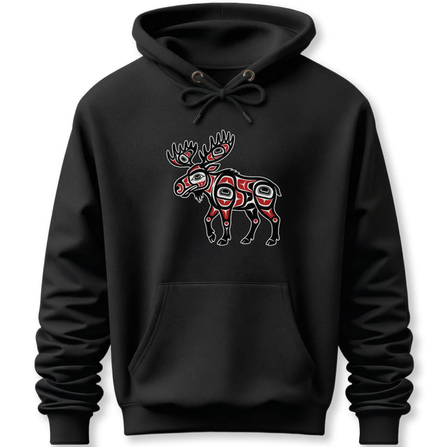 Moose Indigenous Art Hoodie | Northwest Coast Tribal Graphic Hoodie