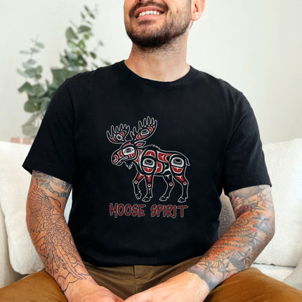 Moose Spirit Native American Formline Art T-Shirt | Animal Graphic Tee Shirt