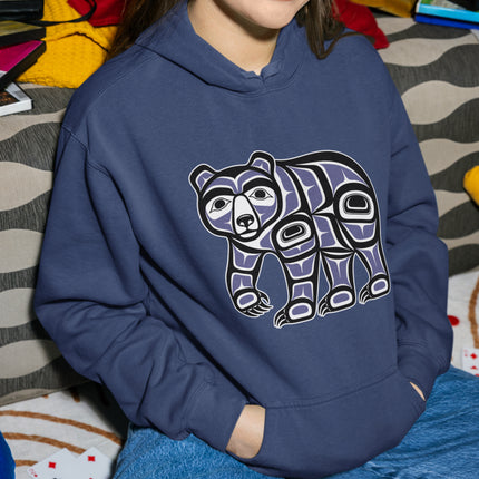 Haida Bear Formline Native American Hoodie | Indigenous Northwest Coast Pullover Hoodie