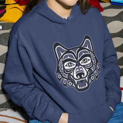 Haida Wolf Hoodie | Indigenous Pacific Northwest Art Pullover | Comfort Colors Hoodie
