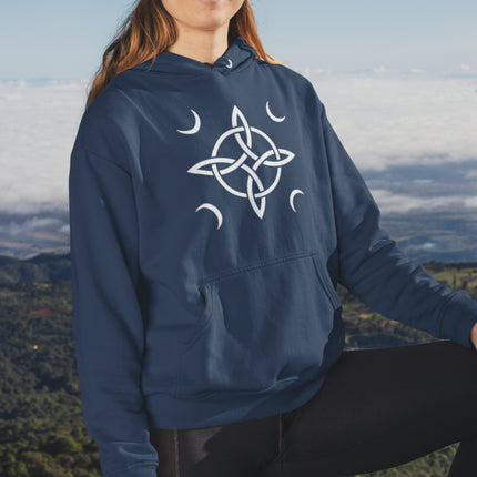 Witch's Knot With Moons Hoodie |  Pagan Witchcraft Unisex Pullover V2