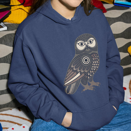 Inuit Inspired Owl 2 Graphic Hoodie | Unisex Pullover | Comfort Colors Hoodie