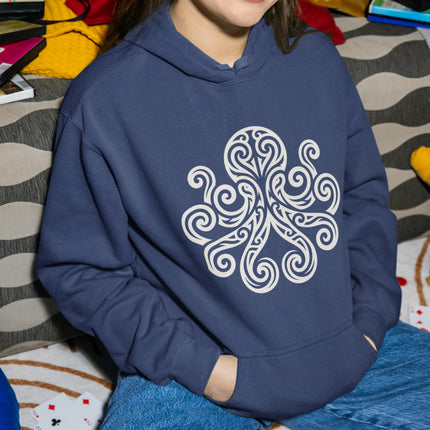 Tribal Octopus Celtic Knot Hoodie | Mythical Kraken Graphic Pullover Hoodie