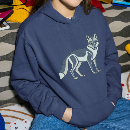 Inuit Fox Hoodie | Geometric Tribal Arctic Fox Graphic Pullover Hoodie