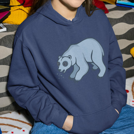 Wide-Eyed Polar Bear Hoodie | Cute Animal Graphic Unisex Pullover Hoodie