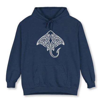Tribal Stingray Hoodie | Polynesian Ocean Graphic Symbol Pullover Hoodie