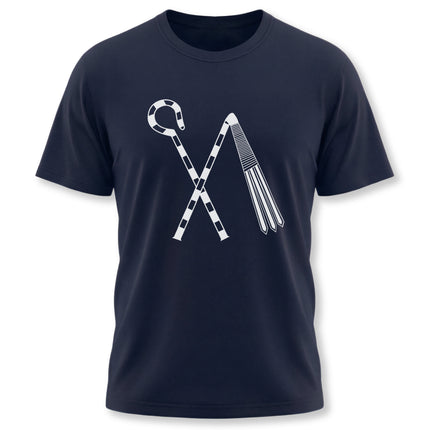 Crook and flail symbol graphic tee featuring ancient Egyptian pharaoh iconography.