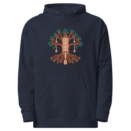 Maya Ceiba Tree Hoodie | Branches, Roots, and Geometric Motifs