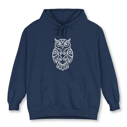 Tribal Owl Hoodie | Intricate Symbolic Owl Graphic Pullover | Comfort Colors Hoodie