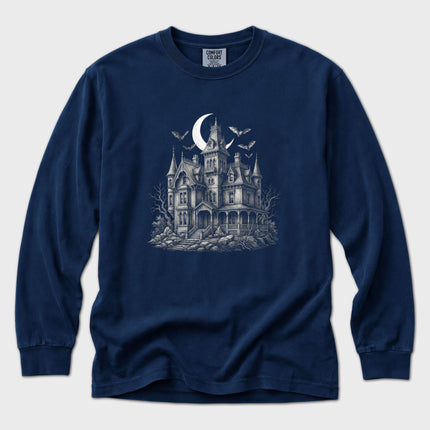 Haunted House T-Shirt | Gothic Horror Mansion Long Sleeve Tee