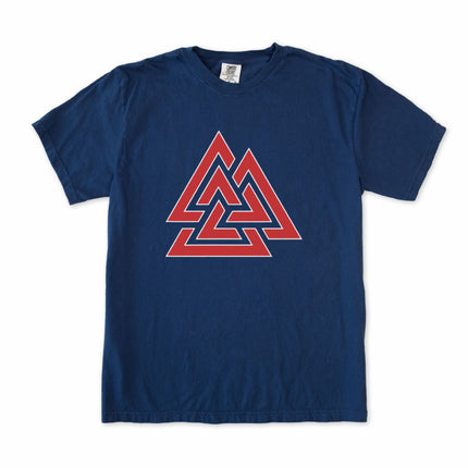 Valknut Viking Graphic T-Shirt | Norse Asgard Triangle Symbol Tee