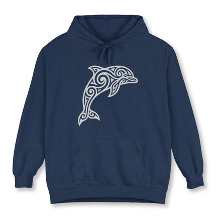 Tribal Dolphin Hoodie | Ocean Animal Celtic Style Unisex Pullover Hoodie